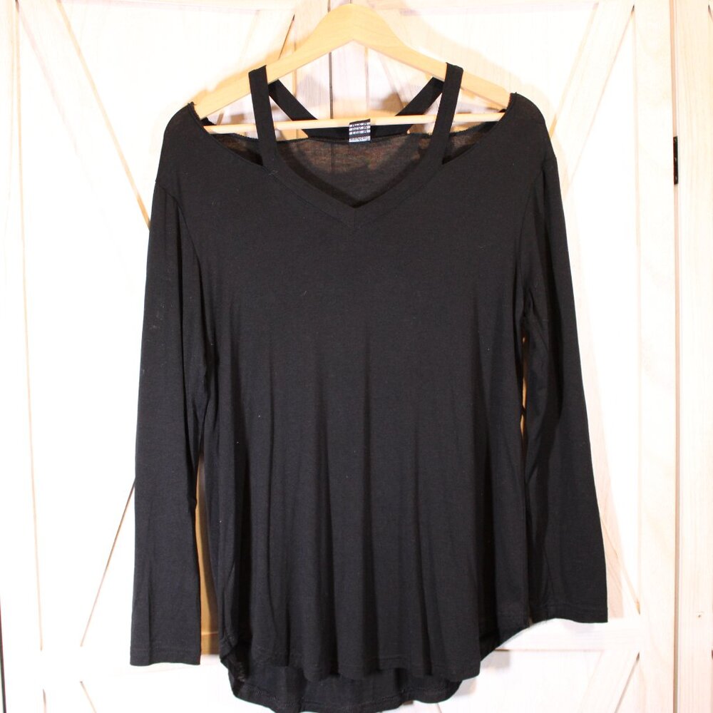 Nadim Long Sleeve Cold Shoulder Top Size Medium